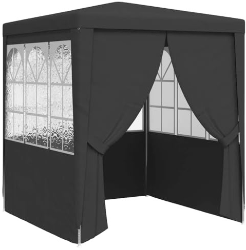 Tonnelle de Jardin, Tente de Réception Pavillon Barnum de Jardin et parois latérales 2x2 m Anthracite 90 g/m²