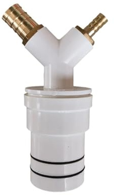 Adattatore a T for scarico lavatrice/asciugatrice, raccordo for tubo di scarico a quattro vie con valvola di ritegno antiodore(B)