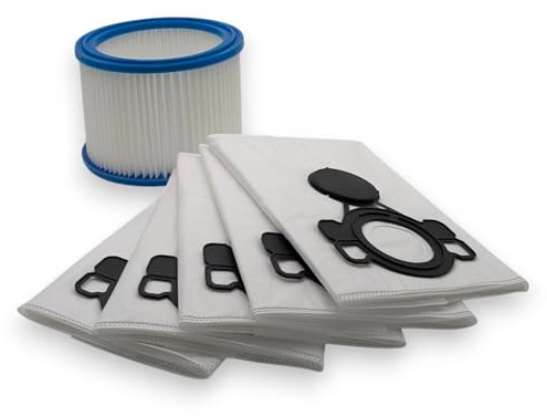 5 Vliesbeutel + Filter für Makita VC2010L VC2512L VC2012L | Für Makita VC2010L VC2512L VC2012L, Vliesmaterial, für Staubsauger, reißfest
