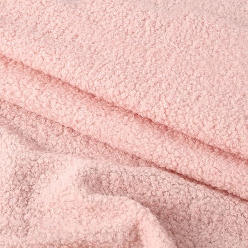 Vayliro 50cm x 160cm Teddyfell Stoff Weich Teddy Samtstoff Plüschstoff Schlingenplüsch Warm Dekostoff Nähstoffe für DIY Sofas Kissen Mäntel Kleidungs Spielzeugstoffe Heimdekoration,Rosa B
