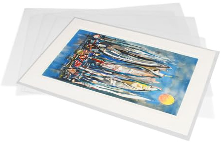 SAFE Lot de 5 pochettes rigides pour cartes postales et affiches A1 0,3 mm | Sans plastifiant | Soudées sur 3 côtés | Avec film de protection (5)