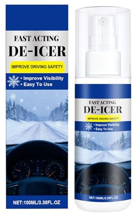 Deicer - Botella de spray para quitar hielo para parabrisas de coche, agente descongelante automotriz con acción de fusión rápida, solución portátil para clima frío, práctico limpiador de heladas para