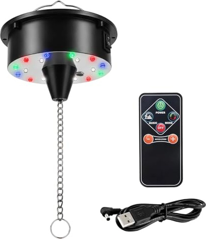 Zenselect discobollmotor, spegelkula roterande motor med och 18 LED-pärlor, tyst drivmotor i flera lägen med fjärrkontroll för discolampa