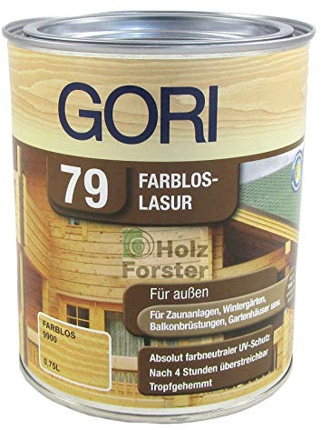 GORI Dyrup 79 Holzlasur Farblos 9900 mit UV-Schutz, 0,75 Liter