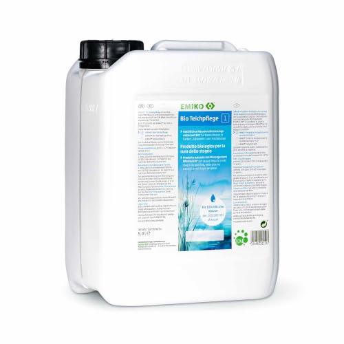 EMIKO Bio Teichpflege 5,0 Liter biologische Teichpflege ohne chemische Bestandteile; reines Mikroorganismen Allround-Produkt für Kois klärt das Teichwasser