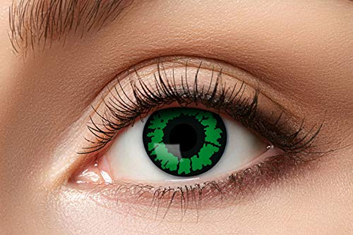 Eyecatcher 84063141-623 - Farbige Kontaktlinsen, 1 Paar, für 12 Monate, Grün, Karneval, Fasching, Halloween
