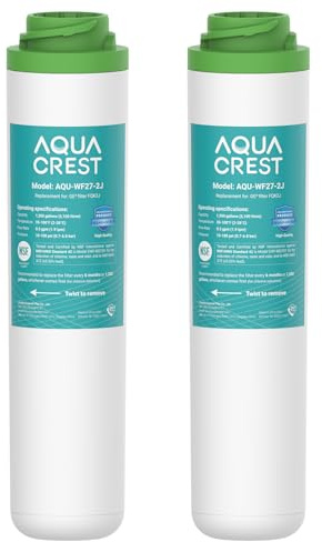 AQUA CREST FQK2J Under Sink Water Filter, Replacement for GE FQK2J, FQK1K, NSF/ANSI 42 372 Certified, 1320 Gallons Dual Flow Drinking Water Replacement Filters (2 Count)
