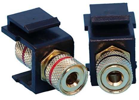 (2 Pack) Banana Jack Plugs Keystone Jacks für Lautsprecher Anschluss – Weiß Schwarz