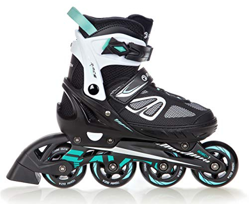 Raven Advance Inlineskates Inliner für Kinder und Erwachsene OPTIONAL 2in1 mit Kufen Ice Skates verstellbar (Black/Mint ohne Kufen, 35-39 (23cm-25,5cm))