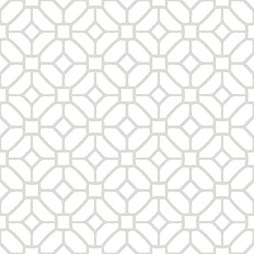WallPops FP2946 - Azulejos de Vinilo de piso, Autoadhesivos con tira para pelar y pegar, color gris y blanco