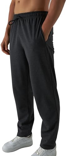 Smith & Solo Pantaloni da jogging da uomo, moderni, in cotone, slim fit, per il tempo libero, per lo sport, per l'allenamento, antracite/dritto., M