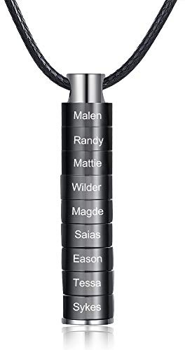 kaululu Personalisierte Ketten für Herren Damen Namenskette Anhänger mit 1-9 Namen Gravur fur Paar BFF Familie Kette Personalisierte Geschenke