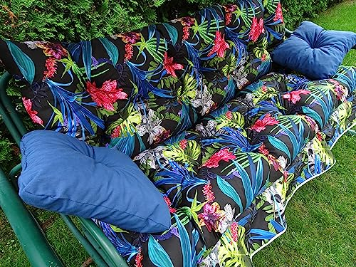 Sitzauflage Für Gartenbank | 4-TLG-Kissenset-Fuer-Schaukel | Auflagen Für Bänke | Gartenbank Auflagen | Auflage für Hollywoodschaukel Gartenbank 175cm (Gujana)