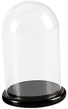 BESPORTBLE Cake Glass Shade Dome Wood Base for Cake Covering and Display Multifunctional Glass Cover