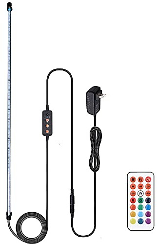 VARMHUS Tauchen Aquarium Licht,Aquarium LED Beleuchtung Die Fernbedienung kann 13 Farben und 5 Helligkeitsstufen einstellen,24/7 Automatischer Öffnungs-Schließzyklus und Dreistufiger Timer(RGB,112cm)