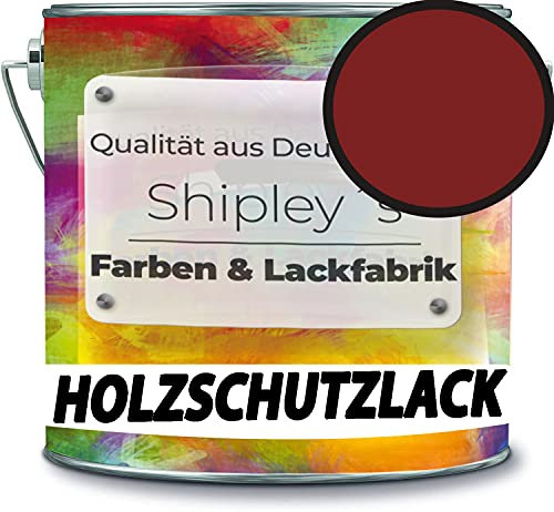 Holzschutzlack Holzlack Holzlasur wetterbeständiger Langzeitschutz Wetterschutzfarbe Holzschutzfarbe RAL 3011 Braunrot // Shipley's Farben & Lackfabrik