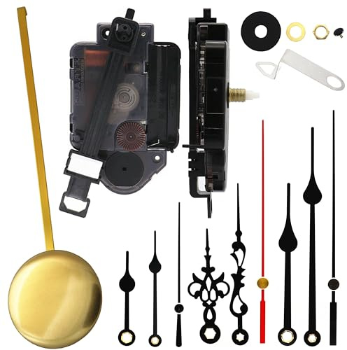 TIKROUND Original Youngtown 12888 Pendulum Clock Movement with 3 Sets of Hands 17mm (43/64 Inch) Shaft Length 9.5mm (3/8 Inch) Thread Length.