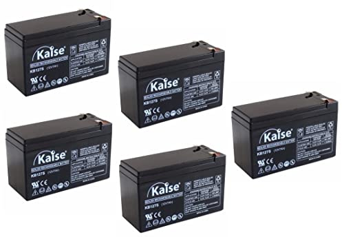 Kaise blybatteri AGM VRLA 12V- 7 Ah, modell KB1270 säkerhet/låda med 5 st