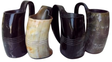 Set Of Four Game Of Thrones Viking Drinking Horn Mugs Tankard For Beer Ale Wine