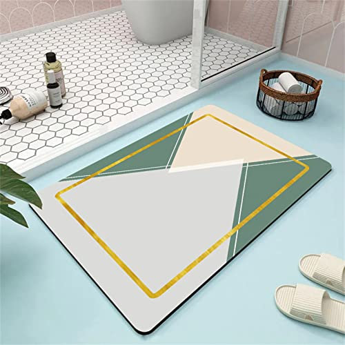 Heeboode Badematte Rutschfester Badezimmerteppich Absorbierender Badteppich 70x120cm Duschmatte Schnelltrocknende Badematte Home, Badvorleger rutschfest Waschbar, Bad Teppiche Badezimmermatte Grün
