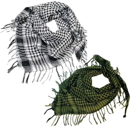 Palästinenser Tuch 2 Stück Palituch Palästinenser Arafat Tuch Klassisches Halstuch mit Fransen Shemagh Mode-Accessoire für Junge Männer und Frauen jeden Alters
