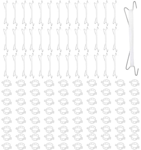 YeahBoom Tomatenhaken Metall,40 Stück Tomatenhaken mit 80 Pflanzenschnalle &10m Seil,Robuster Tomaten Haken,Tomatenstützhaken Pflanzen,Garden Tomato Hooks,Doppelte Tomatenhaken für Hängende Tomaten