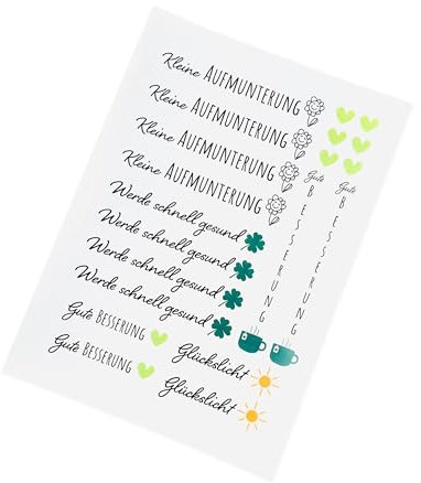 Kerzentattoos Gute Besserung // Kerzenfolie Glückslicht // Geschenk // DIN A5 Kerzenaufkleber Aufmunterung