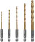 SALI Lot de 5 forets HSS à tige hexagonale 3,2-8 mm - Jeu de forets avec revêtement en titane - Changement rapide - Embout hexagonal 1/4 - Foret hélicoïdal pour bois, plastique, aluminium
