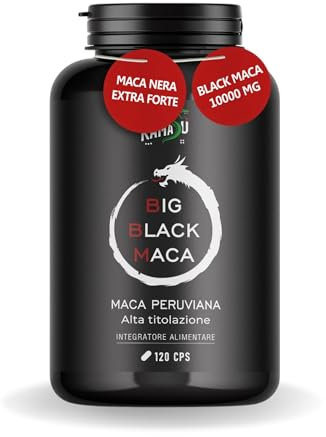 Big Black Maca Integratore con Maca Peruviana Nera ad Alta Titolazione 10000 mg – Formulain Capsule, Supporto per Energia, Vitalità e Tono Fisico Quotidiano, Integratore Alimentare Uomo