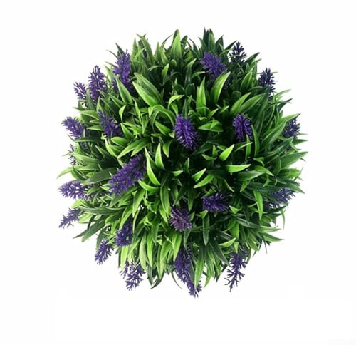 20/25/30cm Artificial Lavender Topiary Ball for Hanging Baskets Outdoor Plastic Plants Decoration Ornament (30cm)
