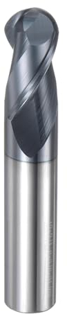 sourcing map Ball Nose End Mill CNC Router Bit, 5/16 Radius 5/8 Shank Solid Carbide AlTiN Coated Upcut Spiral 2 Flutes Cutter Milling Tool, 5/8 Dia 3-1/2 Total Length