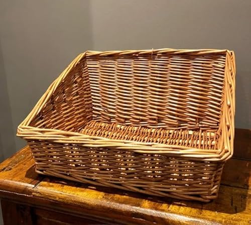 Hamper or Produce Bread Display Sloping Full Willow wicker basket Farm Shop Small or Medium or Large (Large Sloping Basket)