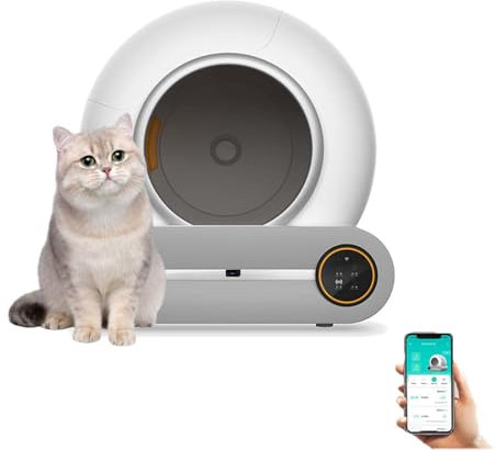 ZIXIAOS Lettiera per Gatti Autopulente Automatica, Controllo App/Deodorante Ionico, Grande capacità 65 L + 9 L, Toilette con Doppio Sensore