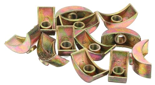 QUARKZMAN 12uds M6 Media Luna Tuercas Arandelas, Zinc Aleación Externa Rosca Bloqueo Arandela, Espaciador Conector Herraje Accesorios, Bronce