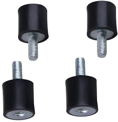 TIOMIOSEA Gummilager 4 Stück M5,Gummi Vibrations Isolation Schwingungsdämpfer,Anti-Vibration Stoßdämpfer Gummilager für Luftkompressoren, Dieselmotoren, Wasserpumpen (VD15*15 M5*12)
