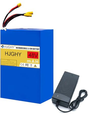 HJGHY Batería LiFePO4 de 48 V, 52 Ah, 80 Ah, 100 Ah, batería de Litio de 48 voltios con BMS, batería Recargable de Alto Rendimiento,48v,100Ah