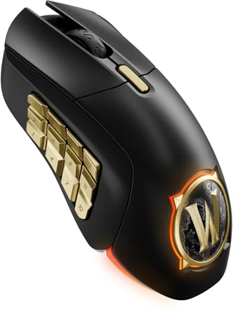 SteelSeries Aerox 9 Wireless -Gaming Maus- World of Warcraft Edition - kostenloses In-Game-Item - MMO - 18 programmierbare Tasten - leichtes Gewicht -Bluetooth/2,4 GHz -18 Tsd. DPI TrueMove Air Sensor