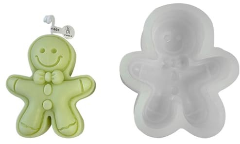 Itkcozcg Harzformen, Lebkuchenmann, Silikonform, Weihnachts-Fondantformen, vielseitige Herstellung von Formen für Kuchen, Seifen, Schokolade, Kerzen, Kekse
