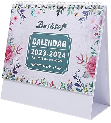 SEWACC 4stücke Englischer Tischkalender Für Büro Und Zuhause Dekorativer Stehkalender Mit Monatsübersicht Und Notizfeldern Für Schüler Und Büroangestellte