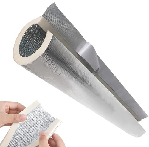 LRHELPBNR Rohrisolierung Isolierschlauch, Rohrdämmung Isolierrohr Mit Aluminiumfolie Kautschuk Weiß Schlauch Rohrisolierung Für Schutzschlauch Heizungsroh(L 1m-43mm/1.7in-15mm)