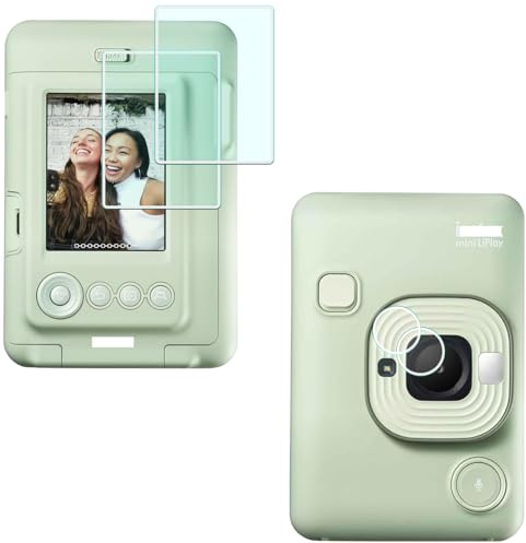 HUIPUXIANG Protector de pantalla PET Flim 2+2 piezas para Fuji Fujifilm Instax Mini Liplay + lente de 0,3 mm de alta definición 9H dureza LCD óptico