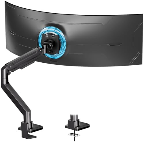 Monitor Halterung 1-Monitor für 17-49-zoll Bildschirm - Ultrawide Monitor Arm, Neigbar, Höhenverstellbar, Schwenkbar, Max Load 20 kg, VESA 75/100 mm, Schwarz