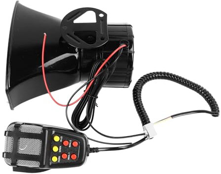 aqxreight Auto-Megaphon-Lautsprecher, 7 Tone Sound Sirene Horn Notfall-Sound Verstärker für Fahrzeug 12V, mit Langstrecken übertragung