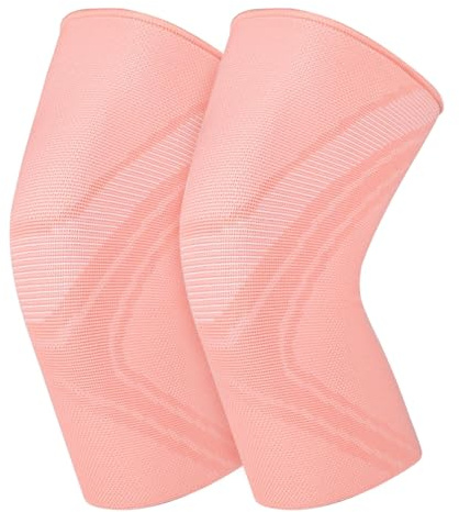 BOODPET Genouillères Homme Femme Lot de 2 – Bandage de Genou Respirant avec Antidérapant & Support Articulaire – Protège-genoux pour Soulagement de la Douleur – Fitness, Taille S – Couleur Rose
