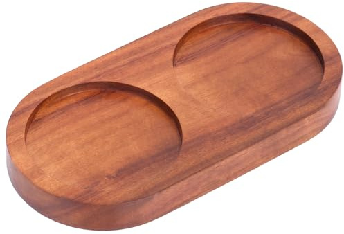 Vassoio per Macina Sale e Pepe, 2 Divisori Porta Macina Pepe Generale Supporto Sale in Legno Organizzatore Condimenti per Cucina Casa Forniture