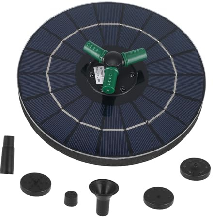 UPKOCH Fontaine Solaire Décorative pour Jardin Extérieur avec Éclairage RGB Pompe Étanche à Protection Séchage Têtes Ajustables Panneau Solaire Amélioré pour Bassin à Oiseaux et Patio