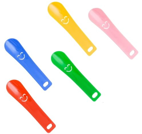 5 Pezzi Calzascarpe in Plastica Calzascarpe Corto con Modelli di Smiley Mini Calzante per Scarpe per Bambini Uomo Donna Casa Viaggio