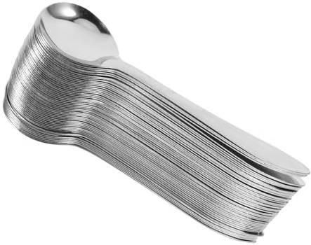 VALICLUD 100 pièces Lot de Mini Cuillères Café Inox Ergonomiques pour Expresso Dessert et Glace Cuillères Solides et Élégantes pour Service Restaurant et Café