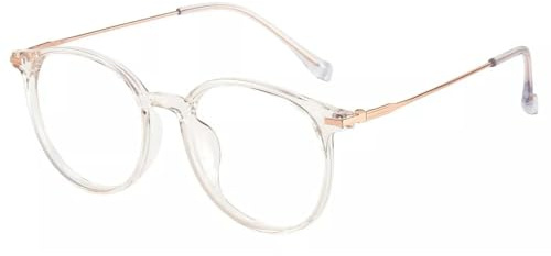 Firmoo Blaulichtfilter Brille ohne Sehstärke für Damen Herren Runde TR-Rahmen Computerbrille, Blaulicht UV Schutzbrille