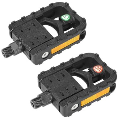 QOXEZY Pedali pieghevoli per mountain bike e bici pieghevoli, in polipropilene antiscivolo, facili da installare, colore nero